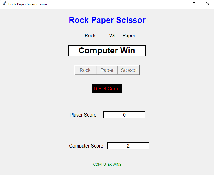 Python & Tkinter, Rock-Paper-Scissors Game